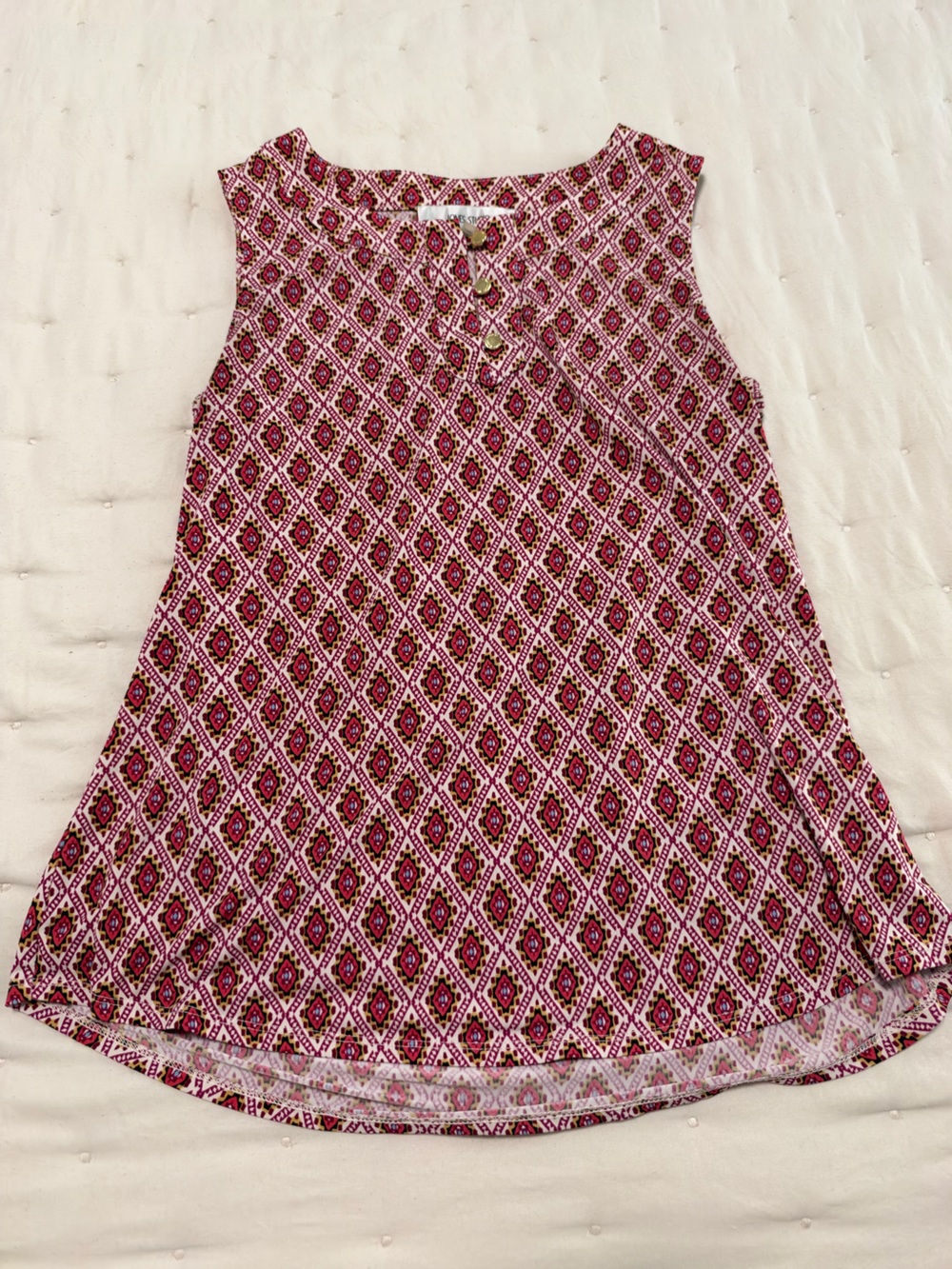 Jones Studio Magenta Diamond-Print Blouse